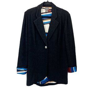 Chico's Black Blazer with Striped Accents